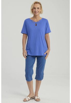 Imagen 2 del producto Polera Mujer Lisa Apertura Azulino