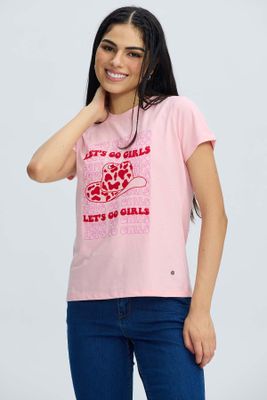 Imagen 2 del producto Polera Mujer Básica Print Palo Rosa
