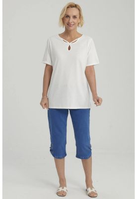 Polera Mujer Lisa Apertura Crudo