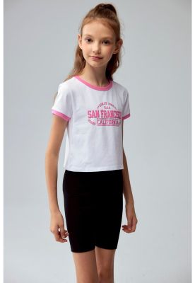 Imagen 2 del producto Polera Niña Con Rib A Contraste Rosado