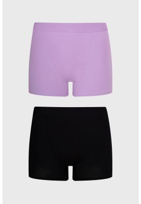 Calzón Mujer Bipack Short Tipo Bóxer Lila