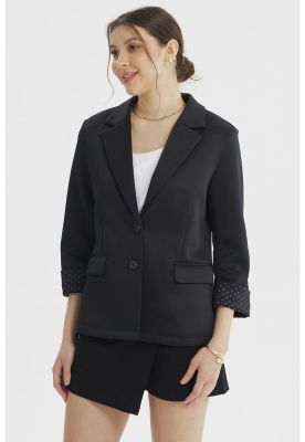 Imagen 2 del producto Blazer Mujer Liso Puño Print Negro