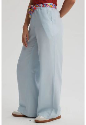 Imagen 2 del producto Jeans Mujer Palazzo Pañuelo Azul Claro