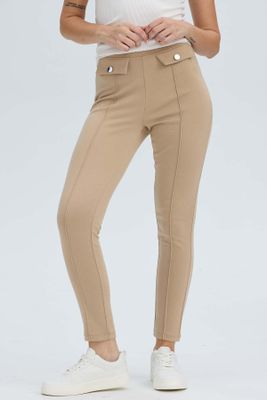 Imagen 2 del producto Calza Mujer Pretina Elasticada Beige