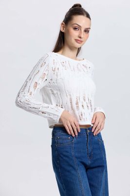 Imagen 2 del producto Sweater Mujer Calado Crudo