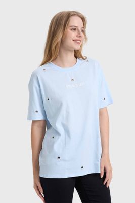 Imagen 2 del producto Polera Mujer Ojetillos Celeste