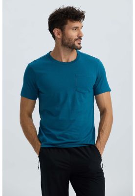 Imagen 2 del producto Polera Hombre Básica Con Bolsillo Petróleo