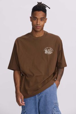 Polera Hombre Doble Print Wester Chocolate