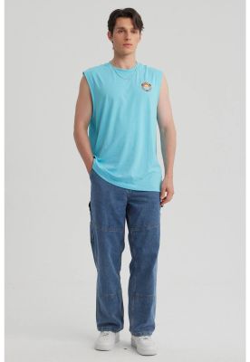 Imagen 2 del producto Polera Hombre Doble Print Turquesa