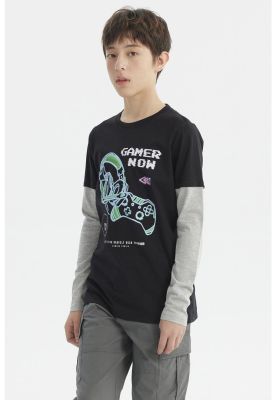 Imagen 2 del producto Polera Niño Básica Print Negro