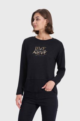 Imagen 2 del producto Sweater Mujer Con Faldón Negro