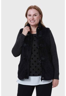 Imagen 2 del producto Polar Mujer Peludo Estilo Montgomery Negro