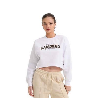 Polerón Mujer Crop Blanco Fashion's Park