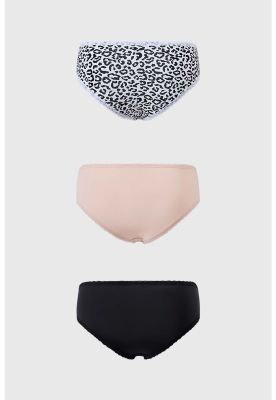 Imagen 2 del producto Calzón Mujer Tripack Bikini Estampado Negro