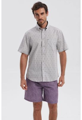 Camisa Hombre Mini Print Gris