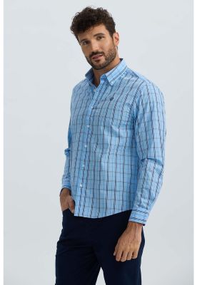 Imagen 2 del producto Camisa Hombre Cuadros Azul