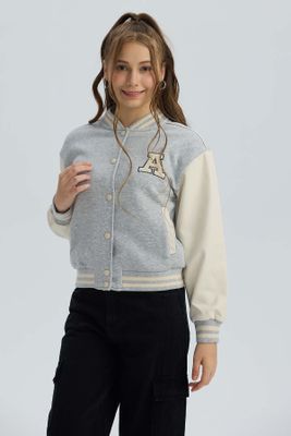 Chaqueta Niña Bomber Gris Melange II