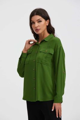 Imagen 2 del producto Blusa Mujer Manga Roll Up Verde
