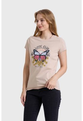 Imagen 2 del producto Polera Mujer Básica Print Beige - lll