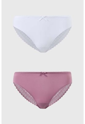 Calzón Mujer Bipack Encaje Rosa