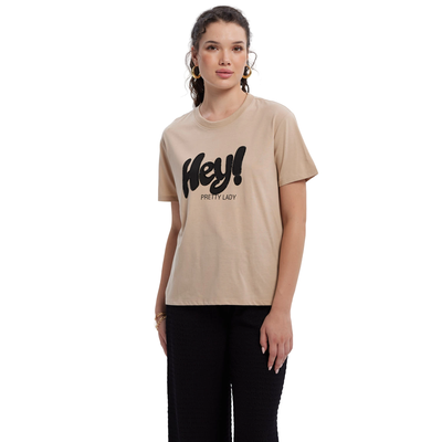 Imagen 2 del producto Polera Mujer Print Con Aplicación Beige