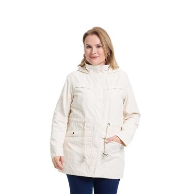 Chaqueta Mujer Casual Con Gorro Beige Oscuro Fashion's Park