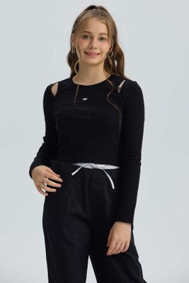 Imagen 1 del producto Polera Niña Escote Hombros Negro