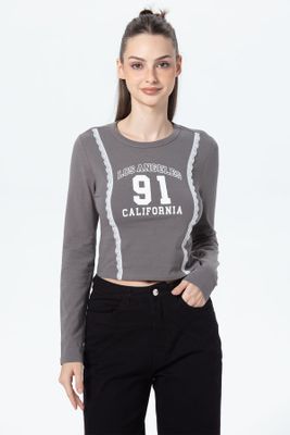 Imagen 1 del producto Polera Mujer Print Central Gris
