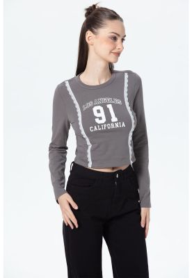 Imagen 2 del producto Polera Mujer Print Central Gris