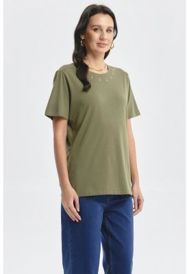 Imagen 2 del producto Polera Mujer Detalle Tachas Verde Olivo