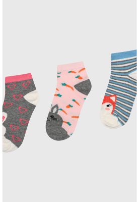 Imagen 2 del producto Calceta Deportiva Niña Tripack Rosado - lll