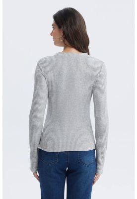 Imagen 2 del producto Polera Mujer Ajustado Gris Melange