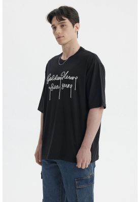 Imagen 2 del producto Polera Hombre Estampado Negro / Blanco