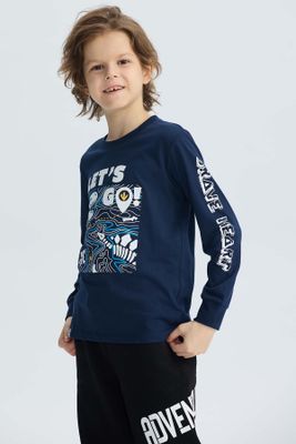 Imagen 2 del producto Polera Niño Print Azul Oscuro