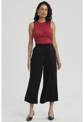 Imagen 2 del producto Pantalón Mujer Botones Costados Negro