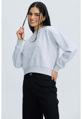 Imagen 2 del producto Polerón Mujer Strass Gris Melange