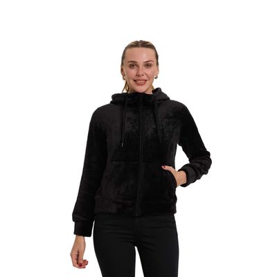 Polar Mujer Full Zipper Entallado Negro Fashion's Park