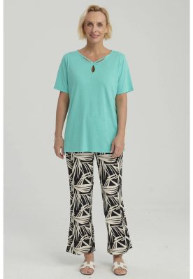 Polera Mujer Lisa Apertura Turquesa II