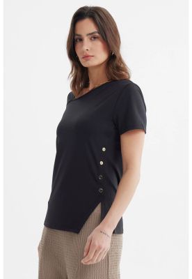 Imagen 2 del producto Polera Mujer Asimétrico Negro - lV