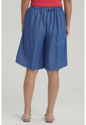 Imagen 2 del producto Bermuda Mujer Tencel Tiro Alto Azul