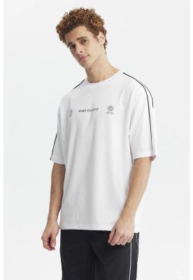 Imagen 2 del producto Polera Hombre Oversize Doble Línea Blanco