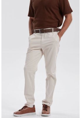 Pantalón Hombre Chino Cinturón Beige