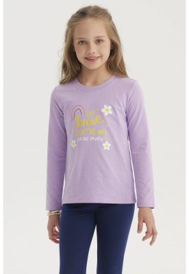 Imagen 2 del producto Polera Niña Aplicación Cordón Lila