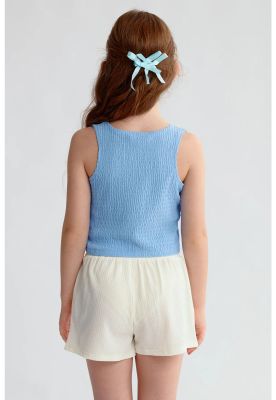 Imagen 2 del producto Polera Niña Textura Tipo Peto Celeste