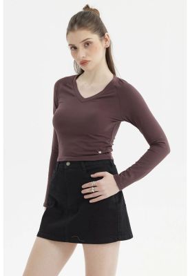 Imagen 2 del producto Polera Mujer Lisa Chocolate