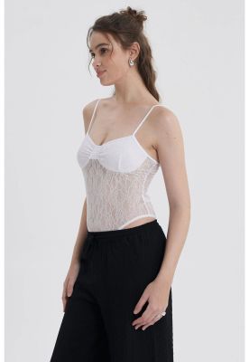 Imagen 2 del producto Polera Mujer Body Encaje Blanco