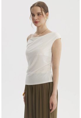 Imagen 2 del producto Polera Mujer Pabilo Escote Asimétrico Crudo