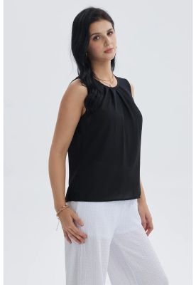 Imagen 2 del producto Blusa Mujer Lisa Pliegues Negro