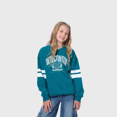 Imagen 2 del producto Polerón Niña Cortes En Mangas Verde