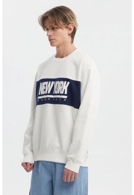 Imagen 2 del producto Polerón Hombre Oversize Cuello Redondo Crudo